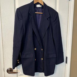 Elegant Navy Blazer with Gold Accents
